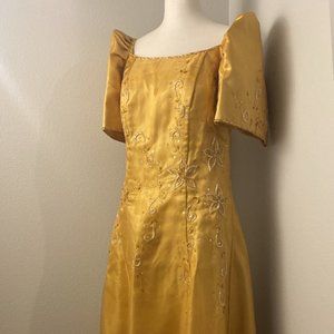 Filipiniana Dress Mestiza Filipino Gold Formal Gown